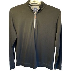 Johnnie-O Sully Sweater Mens XL Black 1/4 Zip‎ Long Sleeve Dr. Pepper Logo Golf